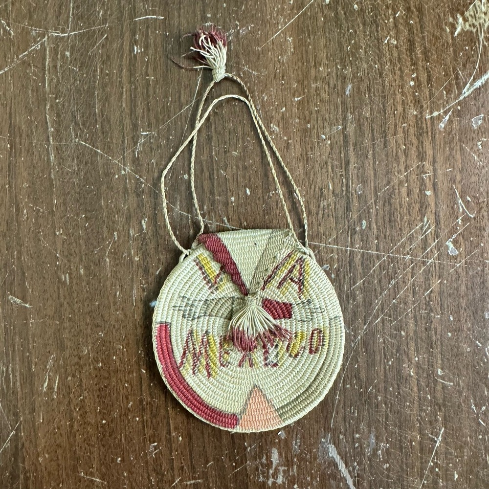 Vintage handmade Native‎ American Viva Mexico Small Change Medicine Bag Purse